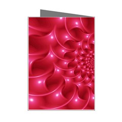 Glossy Rose Pink Spiral Fractal  Mini Greeting Card from ArtsNow.com Right