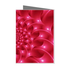 Glossy Rose Pink Spiral Fractal  Mini Greeting Cards (Pkg of 8) from ArtsNow.com Left