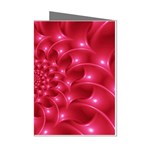 Glossy Rose Pink Spiral Fractal  Mini Greeting Cards (Pkg of 8)