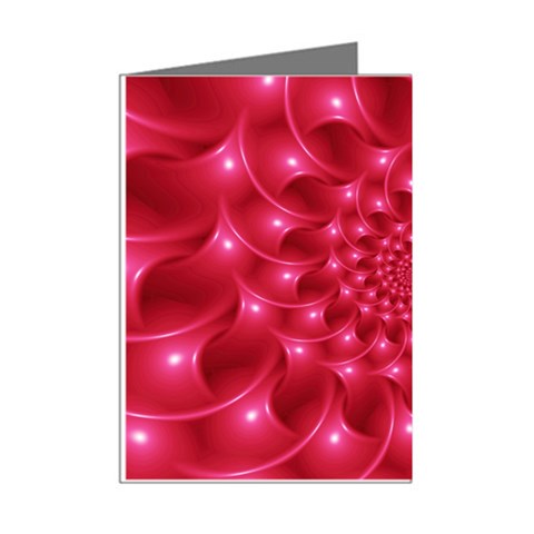 Glossy Rose Pink Spiral Fractal  Mini Greeting Cards (Pkg of 8) from ArtsNow.com Right