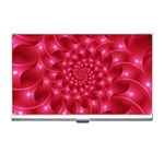 Glossy Rose Pink Spiral Fractal  Business Card Holder