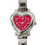 Glossy Rose Pink Spiral Fractal  Heart Italian Charm Watch