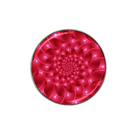 Glossy Rose Pink Spiral Fractal  Hat Clip Ball Marker from ArtsNow.com Front