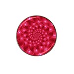 Glossy Rose Pink Spiral Fractal  Hat Clip Ball Marker