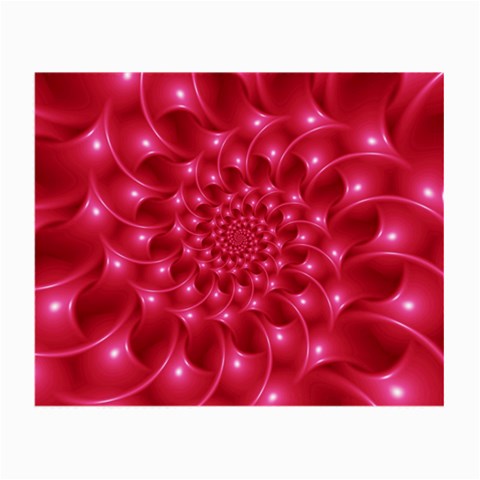 Glossy Rose Pink Spiral Fractal  Small Glasses Cloth from ArtsNow.com Front