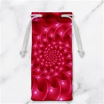 Glossy Rose Pink Spiral Fractal  Jewelry Bag