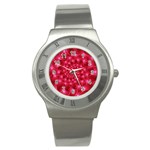 Glossy Rose Pink Spiral Fractal  Stainless Steel Watch