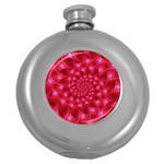 Glossy Rose Pink Spiral Fractal  Hip Flask (5 oz)