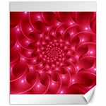 Glossy Rose Pink Spiral Fractal  Canvas 8  x 10 