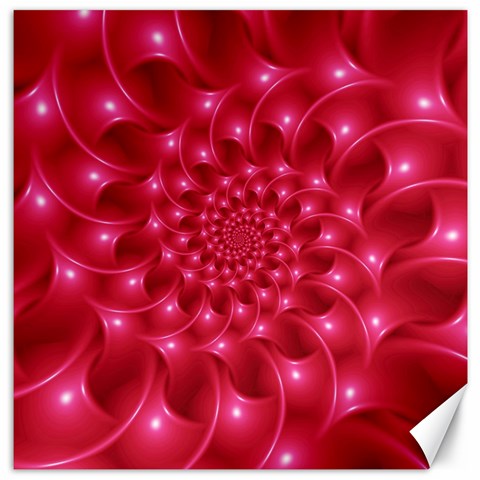 Glossy Rose Pink Spiral Fractal  Canvas 12  x 12  from ArtsNow.com 11.4 x11.56  Canvas - 1