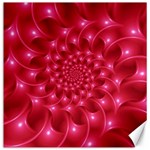 Glossy Rose Pink Spiral Fractal  Canvas 12  x 12 