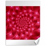 Glossy Rose Pink Spiral Fractal  Canvas 12  x 16 