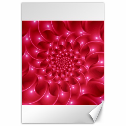 Glossy Rose Pink Spiral Fractal  Canvas 12  x 18  from ArtsNow.com 11.88 x17.36  Canvas - 1