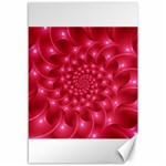 Glossy Rose Pink Spiral Fractal  Canvas 12  x 18 