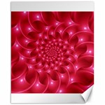 Glossy Rose Pink Spiral Fractal  Canvas 16  x 20 