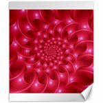 Glossy Rose Pink Spiral Fractal  Canvas 20  x 24 