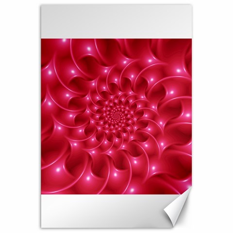 Glossy Rose Pink Spiral Fractal  Canvas 20  x 30  from ArtsNow.com 19.62 x28.9  Canvas - 1