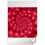 Glossy Rose Pink Spiral Fractal  Canvas 24  x 36 