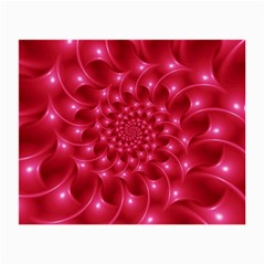 Glossy Rose Pink Spiral Fractal  Small Glasses Cloth (2 Sides) from ArtsNow.com Front