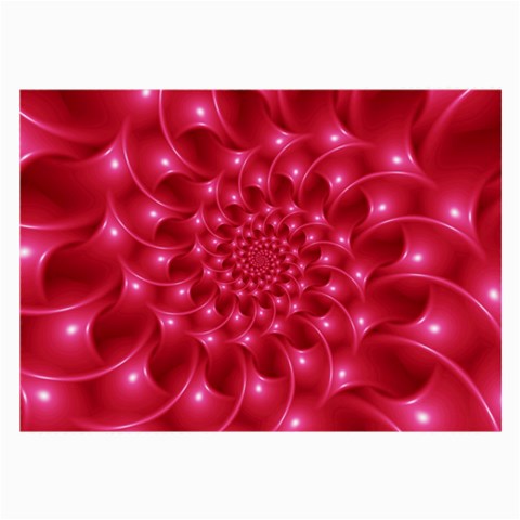 Glossy Rose Pink Spiral Fractal  Large Glasses Cloth from ArtsNow.com Front