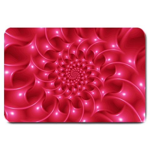 Glossy Rose Pink Spiral Fractal  Large Doormat from ArtsNow.com 30 x20  Door Mat