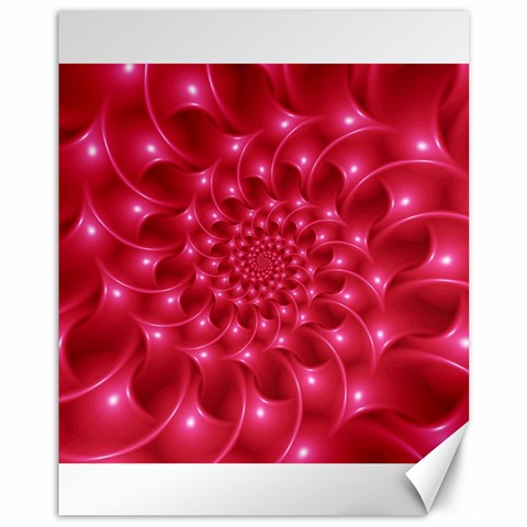 Glossy Rose Pink Spiral Fractal  Canvas 11  x 14  from ArtsNow.com 10.95 x13.48  Canvas - 1