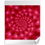 Glossy Rose Pink Spiral Fractal  Canvas 11  x 14 