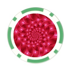 Glossy Rose Pink Spiral Fractal  Poker Chip Card Guard from ArtsNow.com Front