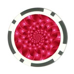 Glossy Rose Pink Spiral Fractal  Poker Chip Card Guard