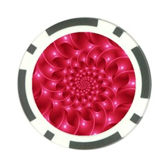 Glossy Rose Pink Spiral Fractal  Poker Chip Card Guard from ArtsNow.com Back