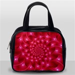 Glossy Rose Pink Spiral Fractal  Classic Handbag (One Side)