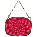 Glossy Rose Pink Spiral Fractal  Chain Purse (One Side)