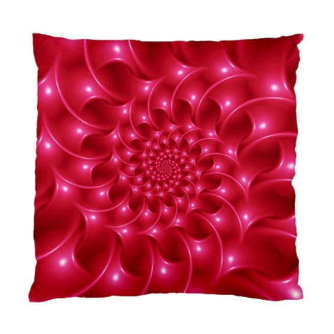 Glossy Rose Pink Spiral Fractal  Standard Cushion Case (One Side) from ArtsNow.com Front