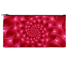 Glossy Rose Pink Spiral Fractal  Pencil Case from ArtsNow.com Front