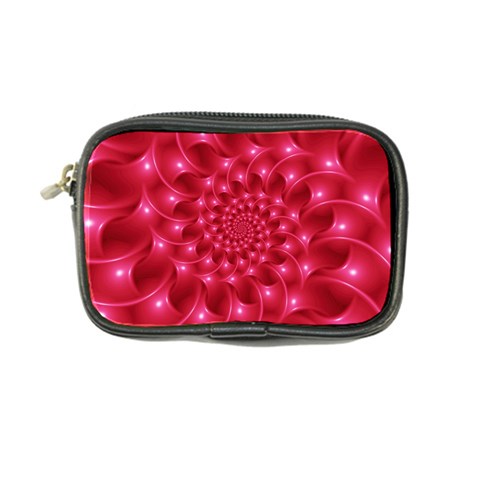 Glossy Rose Pink Spiral Fractal  Coin Purse from ArtsNow.com Front