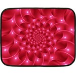 Glossy Rose Pink Spiral Fractal  Double Sided Fleece Blanket (Mini)