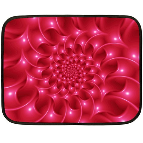 Glossy Rose Pink Spiral Fractal  Double Sided Fleece Blanket (Mini) from ArtsNow.com 35 x27  Blanket Back