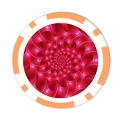 Glossy Rose Pink Spiral Fractal  Poker Chip Card Guard (10 pack) from ArtsNow.com Front