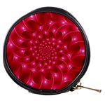 Glossy Rose Pink Spiral Fractal  Mini Makeup Bag