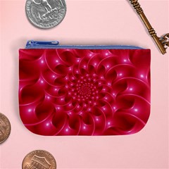 Glossy Rose Pink Spiral Fractal  Mini Coin Purse from ArtsNow.com Front