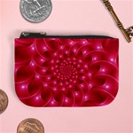 Glossy Rose Pink Spiral Fractal  Mini Coin Purse