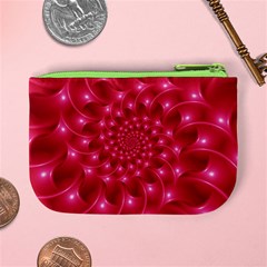 Glossy Rose Pink Spiral Fractal  Mini Coin Purse from ArtsNow.com Back