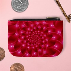 Glossy Rose Pink Spiral Fractal  Mini Coin Purse from ArtsNow.com Back