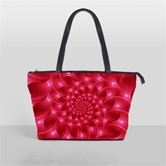 Glossy Rose Pink Spiral Fractal  Classic Shoulder Handbag from ArtsNow.com Front