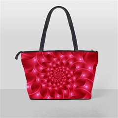 Glossy Rose Pink Spiral Fractal  Classic Shoulder Handbag from ArtsNow.com Back