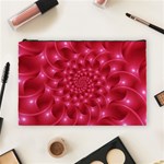 Glossy Rose Pink Spiral Fractal  Cosmetic Bag (Large)