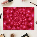 Glossy Rose Pink Spiral Fractal  Cosmetic Bag (XL)