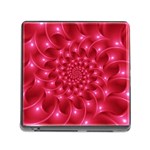 Glossy Rose Pink Spiral Fractal  Memory Card Reader (Square)