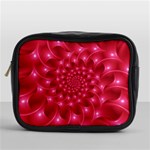 Glossy Rose Pink Spiral Fractal  Mini Toiletries Bag (One Side)