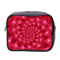 Glossy Rose Pink Spiral Fractal  Mini Toiletries Bag (Two Sides) from ArtsNow.com Front